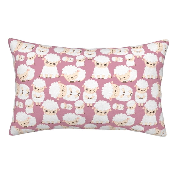 Rateoe Cartoon Sheep Pattern Decorative Pillow Case,Throw Pillow Covers,Plush Pillow Cover,Soft Pillow Case,Velvet Pillow Case-14"x20"