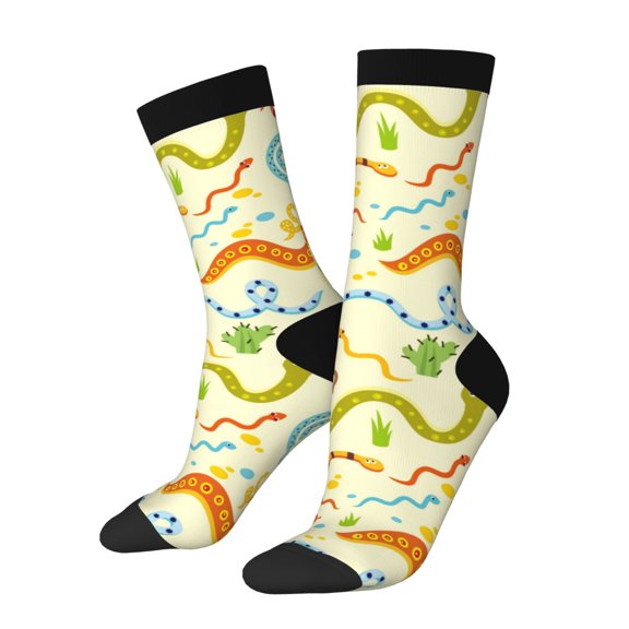 Rateoe Cartoon Snake8 for Women Casual Calf Socks - Cute Crew Socks - Thin Soft Above Ankle Socks Size 5-11