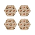 thumbnail image 1 of Rateoe Cartoon Squirrel Drawing Drink Coasters Set of 4 Leather Coasters Spill Protection for Table Desk,Durable and Non Slip Leather Coaster ,4 Inches Drink Mats-Hexagon, 1 of 6