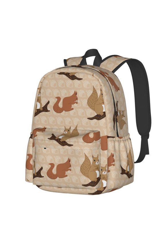 Cartoon Squirrel Pattern Student Backpack,Backpack for School,Lightweight Bag,Travel Backpack,Outdoor Backpack,Large Capacity Backpack