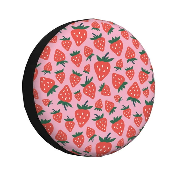 Rateoe Cartoon Strawberry Pattern Tire Cover Wheel Protectors Weatherproof Wheel Covers Universal Fit for Trailer Rv SUV Truck Camper Travel Trailers Accessories-17 inch