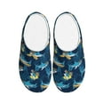 thumbnail image 1 of Rateoe Cartoon Surfer Sharks Print Women's Men's Cotton Knit Slippers Lightweight Memory Foam Indoor House Shoes with Anti-Skid Sole-44/45, 1 of 7