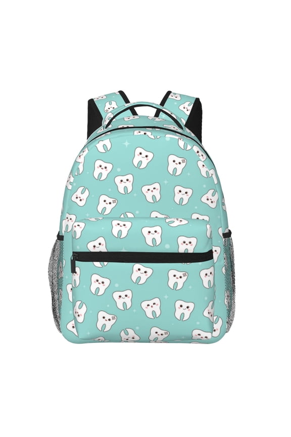 Cartoon Teeth1 Pattern Casual Backpack for School, Work, Travel Adjustable Straps, Multiple Compartments Ergonomic Design, Fits Laptops and Tablets