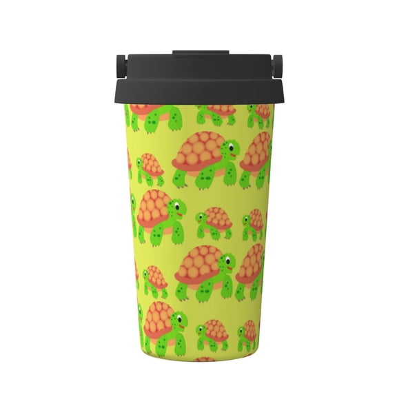 Rateoe Cartoon Turtles 1 Pattern Travel Coffee Mug Tumbler with Flip Lid | Reusable Insulated Stainless Steel Cold Brew Iced Coffee Cup Thermos