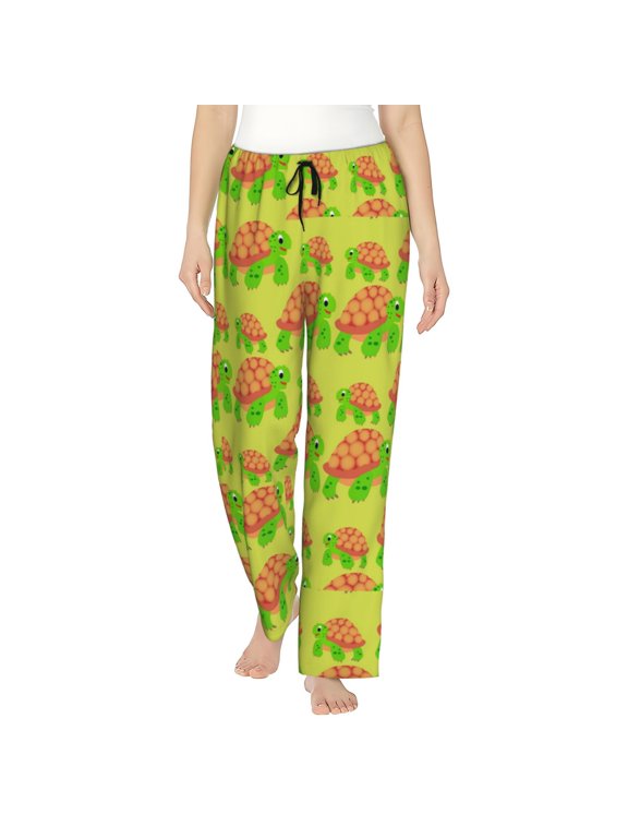 Cartoon Turtles 1 Pattern Women’s Ultra-Soft Comfy Pajama Lounge Pants Sleepwear,Comfortable Lounge Wear,lightweight Pajamas, Casual Home Wear-Medium
