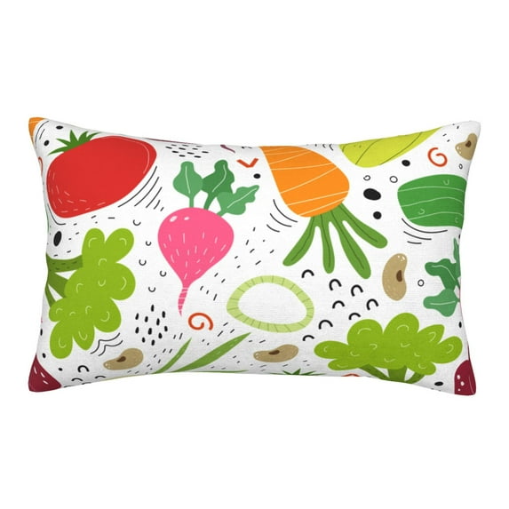 Rateoe Cartoon Vegetables Pattern Pillow Covers with Invisible Zipper(Pillows are not Included) Standard Pillowcases-14"x20"