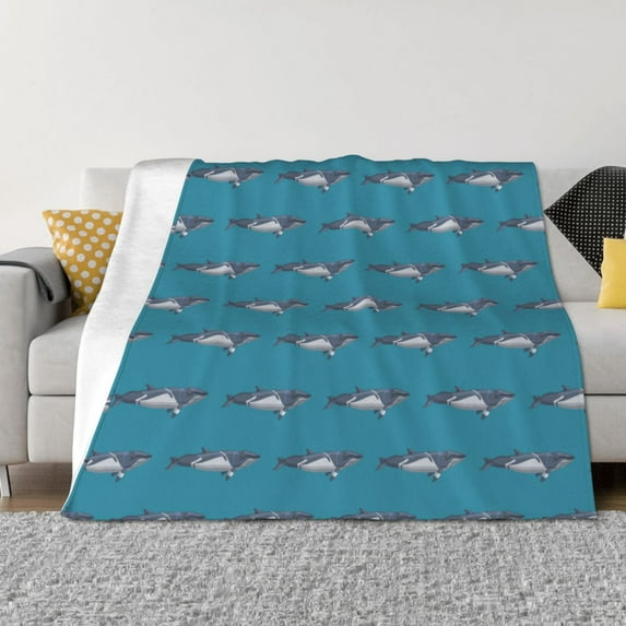 Rateoe Cartoon Whale Pattern Flannel Throw Blanket, Ultra-soft Blanket for Bed, Couch, Car, Hypoallergenic Anti-pilling blanket-80"x60"(Horizontal)