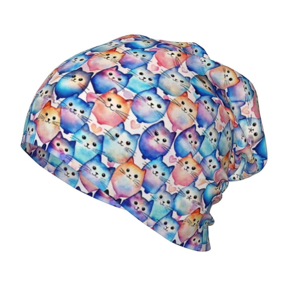 Rateoe Cartoon colorful cute cat Kids Beanie Warm Knit Beanie Hats Boys Girls Winter Hat Soft Slouchy Hats for Kids