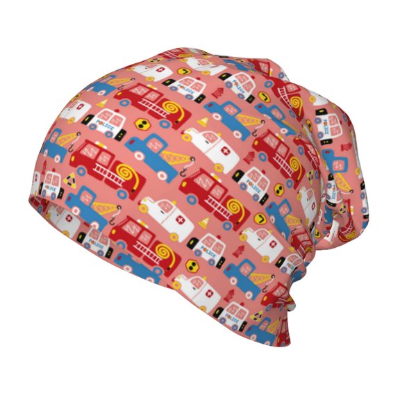 Rateoe Cartoon with Traffic Elements Kids Beanie Warm Knit Beanie Hats Boys Girls Winter Hat Soft Slouchy Hats for Kids