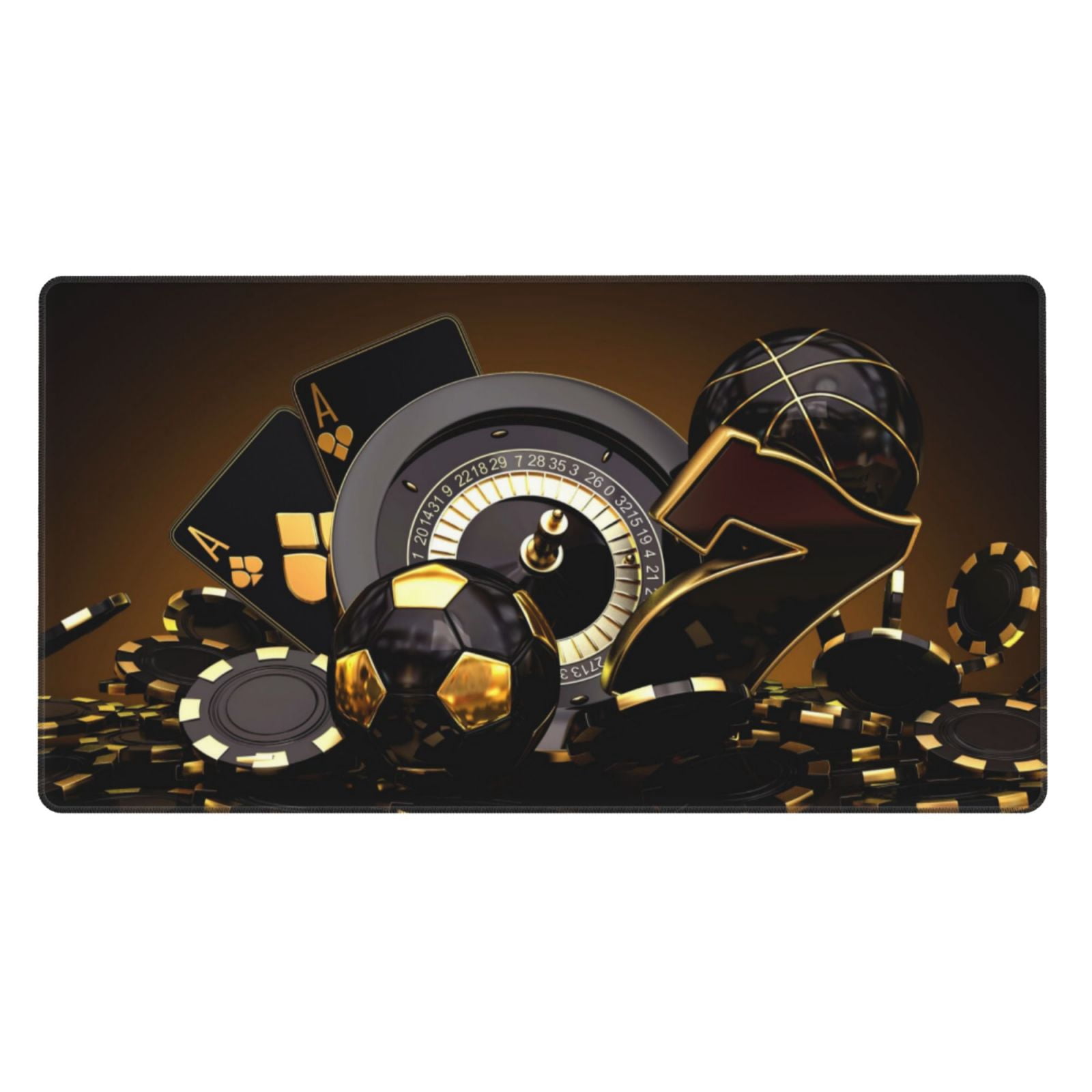Rateoe Casino Cards Print Mouse Pad - Extended Large Gaming Mousepad,Non-Slip Stitched Edge,16x29.5 Inch