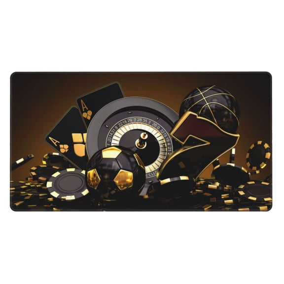 Rateoe Casino Cards Print Mouse Pad - Extended Large Gaming Mousepad,Non-Slip Stitched Edge,16x29.5 Inch