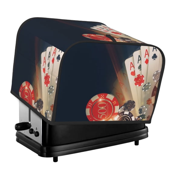 Rateoe Casino Poker Chips Pattern Toaster Covers 4 Slice Wide Slot,Bread Machine Cover,Bread Dust Cover & Fingerprint Protection,Appliance Covers