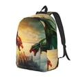 thumbnail image 1 of Rateoe Castle Red Green Sky Dragon Pattern Durable Canvas Backpack for Men & Women – Stylish & Lightweight – Adjustable Straps, Multiple Pockets – Fits 15-17 Inch LaptopsSmall, 1 of 5