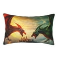 thumbnail image 1 of Rateoe Castle Red Green Sky Dragon Pattern Pillow Covers with Invisible Zipper(Pillows are not Included) Standard Pillowcases-14"x20", 1 of 6