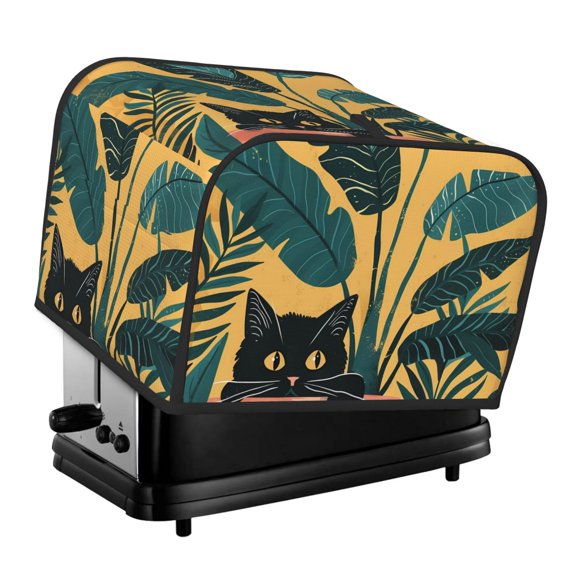 Rateoe Cat Hiding In Potted Plants Pattern Toaster Covers 4 Slice Wide Slot,Bread Machine Cover,Bread Dust Cover & Fingerprint Protection,Appliance Covers