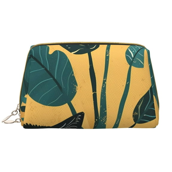 Rateoe Cat Hiding In Potted Plants for Travel Makeup Bag,Large Capacity Cosmetic Bags for Women,Waterproof Portable Pouch Open Flat Toiletry Bag Make up Organizer