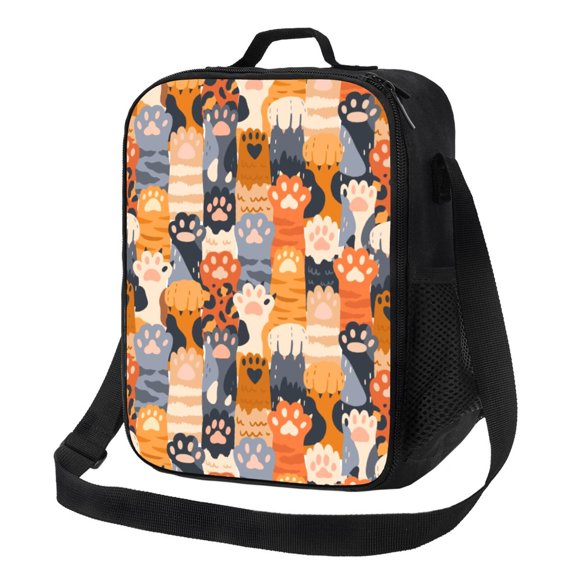 Rateoe Cat Paws Lunch Bag Reusable Lunch Box with Shoulder Straps for Men Women Insulated Portable Lunchbox for adults Suitable for School Work Picnic