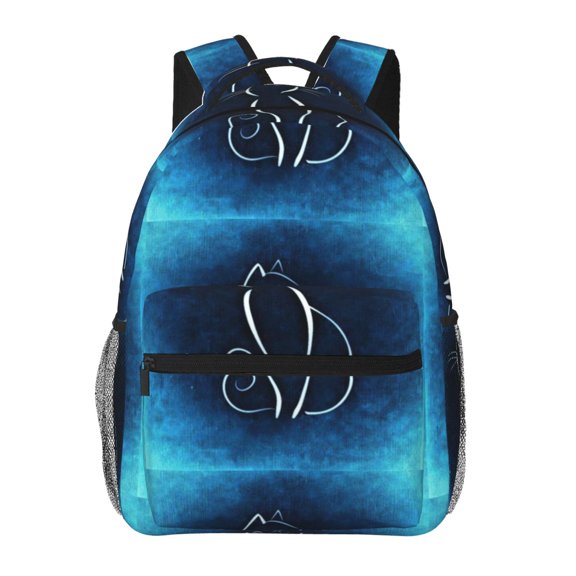 Rateoe Cat Sketch Pattern Casual Backpack for School, Work, Travel Adjustable Straps, Multiple Compartments Ergonomic Design, Fits Laptops and Tablets