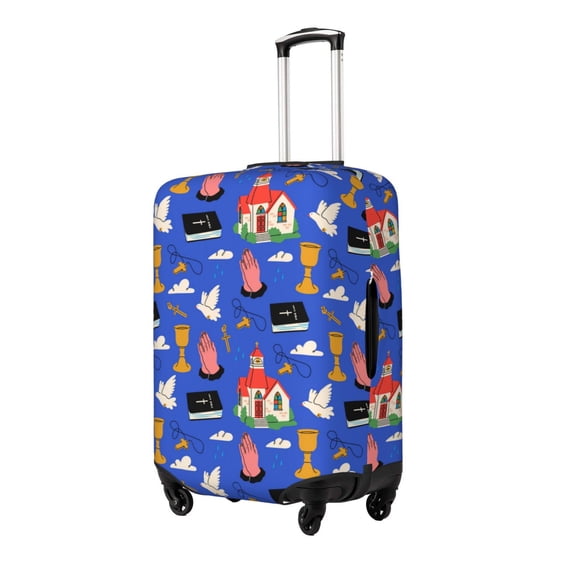 Rateoe Catholic religious Printed Luggage Cover, Suitcase Protector Fits 18-32 Inch Luggage-Medium