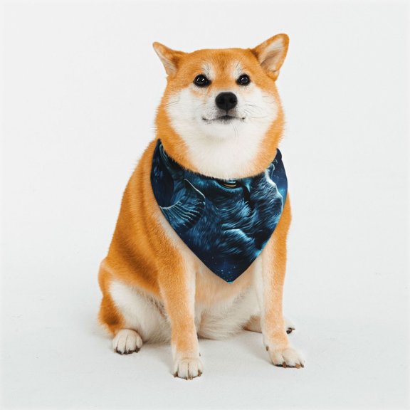 Rateoe Celestial Ram Night Sky Print Pet Scarf for Dogs and Cats – Stylish Reflective Design, Breathable & Durable Pet Bandana with Quick-Release Buckle-Small