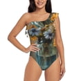 thumbnail image 1 of Rateoe Charming Daisy Bouquet Art Pattern Women One Piece Swimsuits Tummy Control One Shoulder Bathing Suits Ruffle Swimwear-, 1 of 6