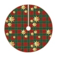 thumbnail image 1 of Rateoe Checkered With Golden Stars Pattern Christmas Tree Skirt with Ties, Christmas Tree Decorations, Farmhouse Christmas Decor Xmas Holiday Decorations-48", 1 of 6