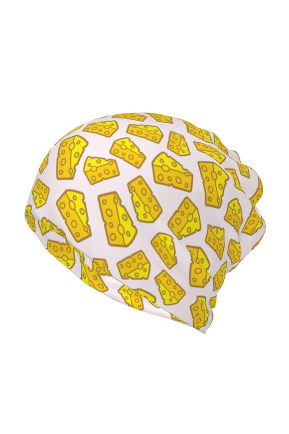 Cheese Cotton Slouchy Beanie Hat for Men/Women,Lightweight Oversize Large Thin Skull Cap Night Sleeping Cap