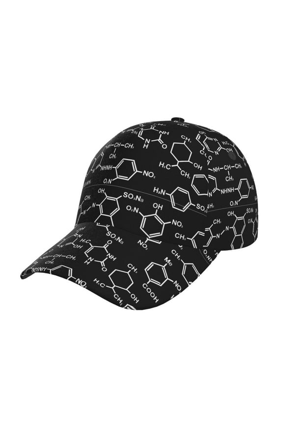 Chemistry Formulas 1 Pattern Mens Baseball Cap  Adjustable Curved Brim Hat, Soft Cotton Sports Cap for Outdoor, Casual, and Everyday Wear, Comfortable & Breathable