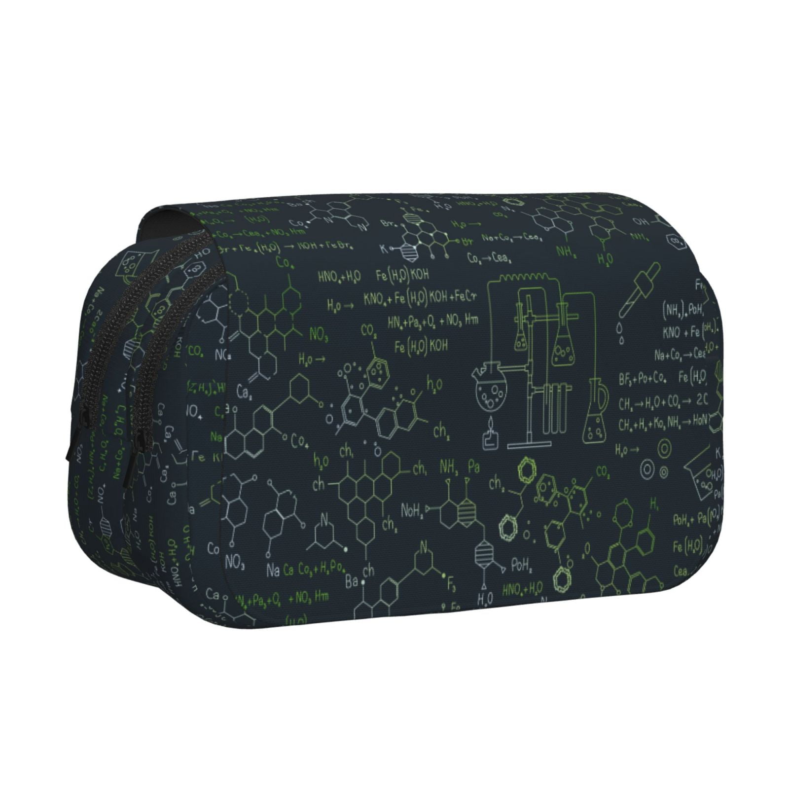 Rateoe Chemistry Formulas 2 Pattern Double Clamshell Pen Case, Storage Organizer with Two Zipper Compartments– Holds Up to 50 Pencils & Pens