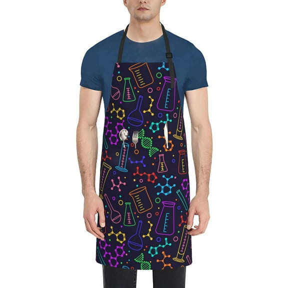 Rateoe Chemistry Science Aprons with Pocket,Men Womens Aprons Waterproof Adjustable Cooking Aprons for Kitchen Gardening and Salon