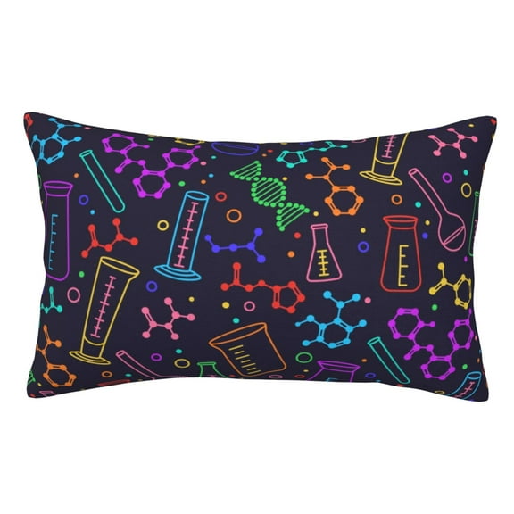 Rateoe Chemistry Science Pattern Decorative Pillow Case,Throw Pillow Covers,Plush Pillow Cover,Soft Pillow Case,Velvet Pillow Case-20"x30"