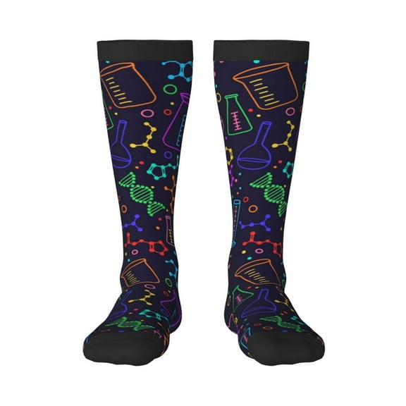 Rateoe Chemistry Science Pattern Women’s Knee High Crew Socks,Trouser Socks Comfortable, Breathable, Moisture-Wicking and Soft