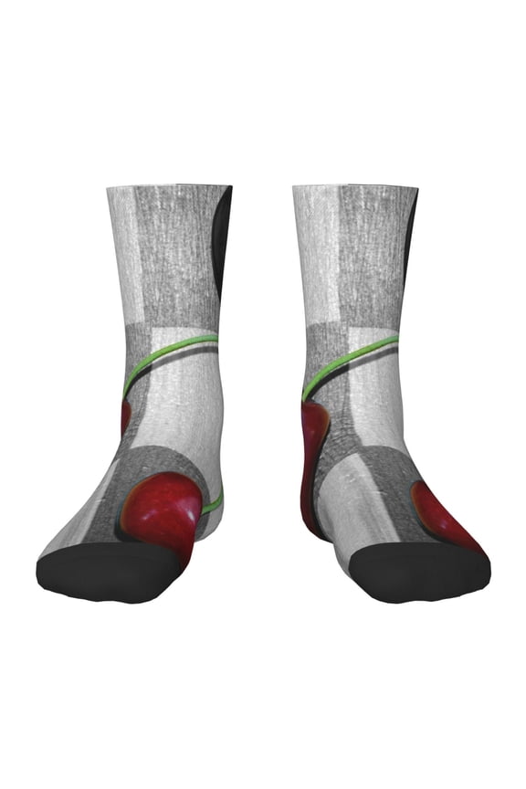 Cherries laid Pattern Children's Socks, Socks Gifts ,kids Crew Soft Cotton Socks , Moisture-Wicking, Durable, Ideal for Daily Wear & Sports