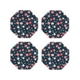 thumbnail image 1 of Rateoe Cherry Blossoms Drawing Drink Coasters Set of 4 Leather Coasters Spill Protection for Table Desk,Durable and Non Slip Leather Coaster ,4 Inches Drink Mats-Octagon, 1 of 6