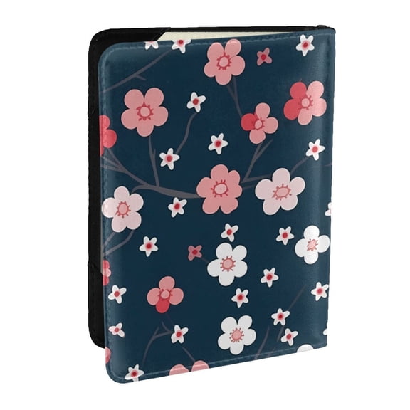 Rateoe Cherry Blossoms Pattern Passport Holder Wallet Leather Mulit-purpose Travel Wallet Credit Cards Case ,Passport Cover for Women Men-6.5 in