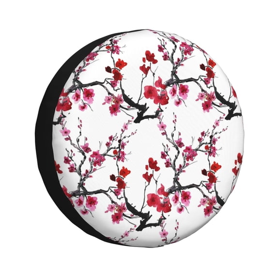 Rateoe Cherry Blossoms Pattern Tire Cover Wheel Protectors Weatherproof Wheel Covers Universal Fit for Trailer Rv SUV Truck Camper Travel Trailers Accessories-14 inch