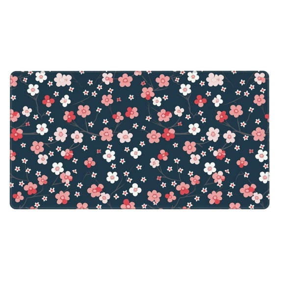 Rateoe Cherry Blossoms Print Mouse Pad - Extended Large Gaming Mousepad,Non-Slip Stitched Edge,16x29.5 Inch