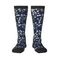 thumbnail image 1 of Rateoe Cherry Blossoms on Navy Background Pattern Women’s Knee High Crew Socks,Trouser Socks Comfortable, Breathable, Moisture-Wicking and Soft, 1 of 6
