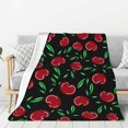 thumbnail image 1 of Rateoe Cherry Pattern Flannel Throw Blanket, Ultra-soft Blanket for Bed, Couch, Car, Hypoallergenic Anti-pilling blanket-40"x30"(Vertical), 1 of 6