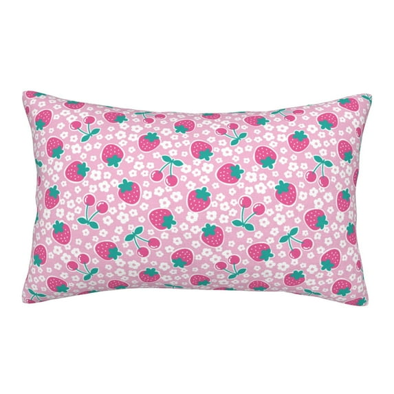Rateoe Cherry Strawberry Pattern Pillow Covers with Invisible Zipper(Pillows are not Included) Standard Pillowcases-16"x24"