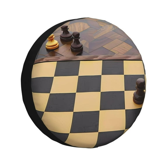 Rateoe Chess Board With Pawns Pattern Tire Cover Wheel Protectors Weatherproof Wheel Covers Universal Fit for Trailer Rv SUV Truck Camper Travel Trailers Accessories-16 inch