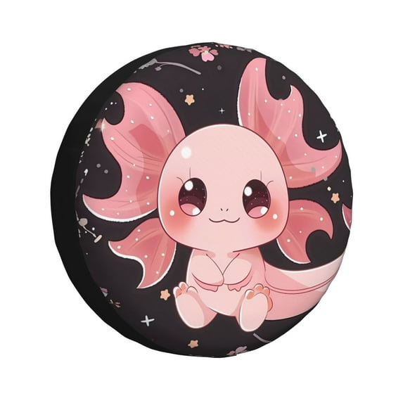 Rateoe Chibi Axolotl Sakura Fantasy Pattern Tire Cover Wheel Protectors Weatherproof Wheel Covers Universal Fit for Trailer Rv SUV Truck Camper Travel Trailers Accessories-17 inch