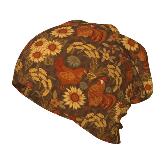 Rateoe Chicken And Rooster Kids Beanie Warm Knit Beanie Hats Boys Girls Winter Hat Soft Slouchy Hats for Kids