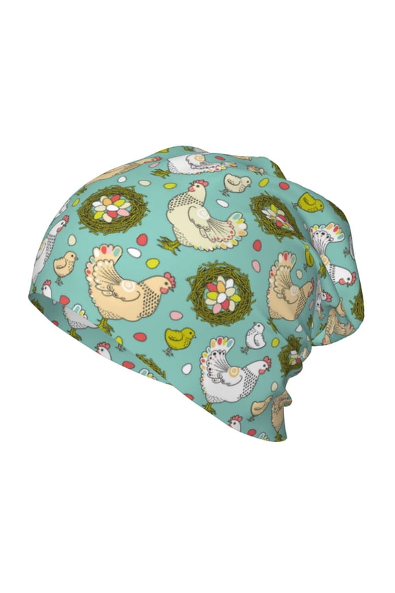 Chicken Laying Eggs Kids Beanie Warm Knit Beanie Hats Boys Girls Winter Hat Soft Slouchy Hats for Kids