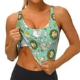 thumbnail image 1 of Rateoe Chicken Laying Eggs Print Womens' Sports Bras Scoop Neck Sports Vest- Padded U Back Seamless High Impact Support, 1 of 7