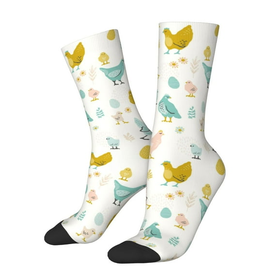 Rateoe Chicken for Women Casual Calf Socks - Cute Crew Socks - Thin Soft Above Ankle Socks Size 5-11