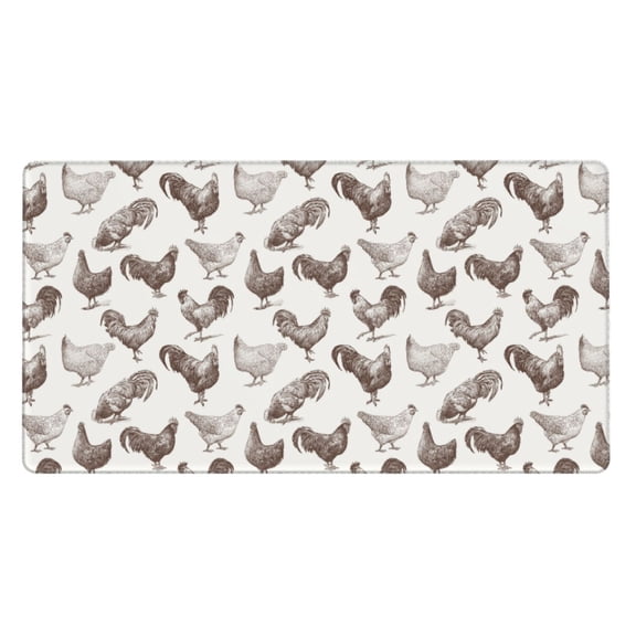 Rateoe Chickens Print Mouse Pad - Extended Large Gaming Mousepad,Non-Slip Stitched Edge,16x29.5 Inch