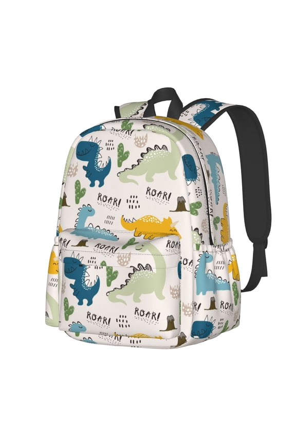 Childish Dinosaur Pattern Student Backpack,Backpack for School,Lightweight Bag,Travel Backpack,Outdoor Backpack,Large Capacity Backpack