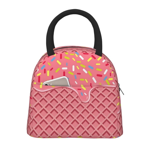 Rateoe Chocolate with Flowing Cream Pattern Lunch Bag Women, Lunch Box, Lunch Bag, Small Leakproof Lunch Tote Large Capacity Reusable Insulated Cooler Lunch Container