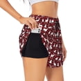 thumbnail image 1 of Rateoe Christmas And New Year Printed 2 in 1 Women's Workout Shorts for Athletic Gym Running Shorts with Phone Pockets-Large, 1 of 7